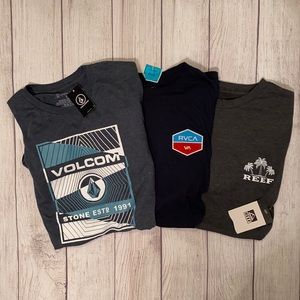 Men’s RVCA, Reef and Volcom T-shirt bundle size Small